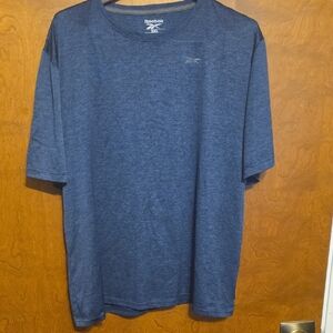 Reebok Men’s Performance Heathered Blue Short-Sleeve Shirt